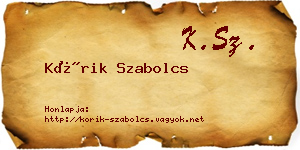 Kórik Szabolcs névjegykártya