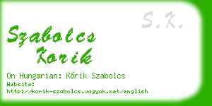 szabolcs korik business card
