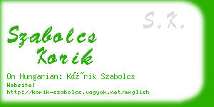 szabolcs korik business card